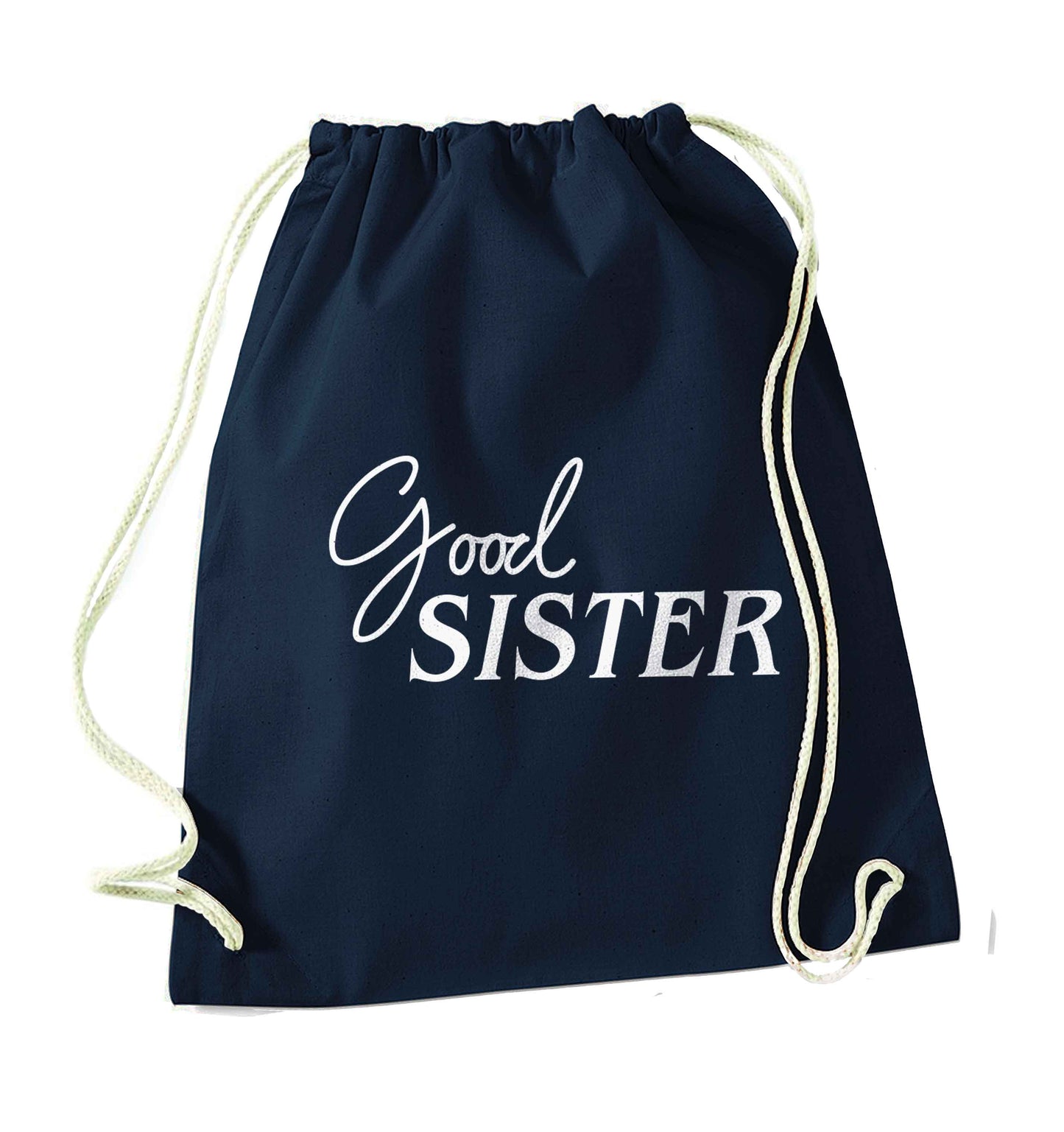 Good sister navy drawstring bag