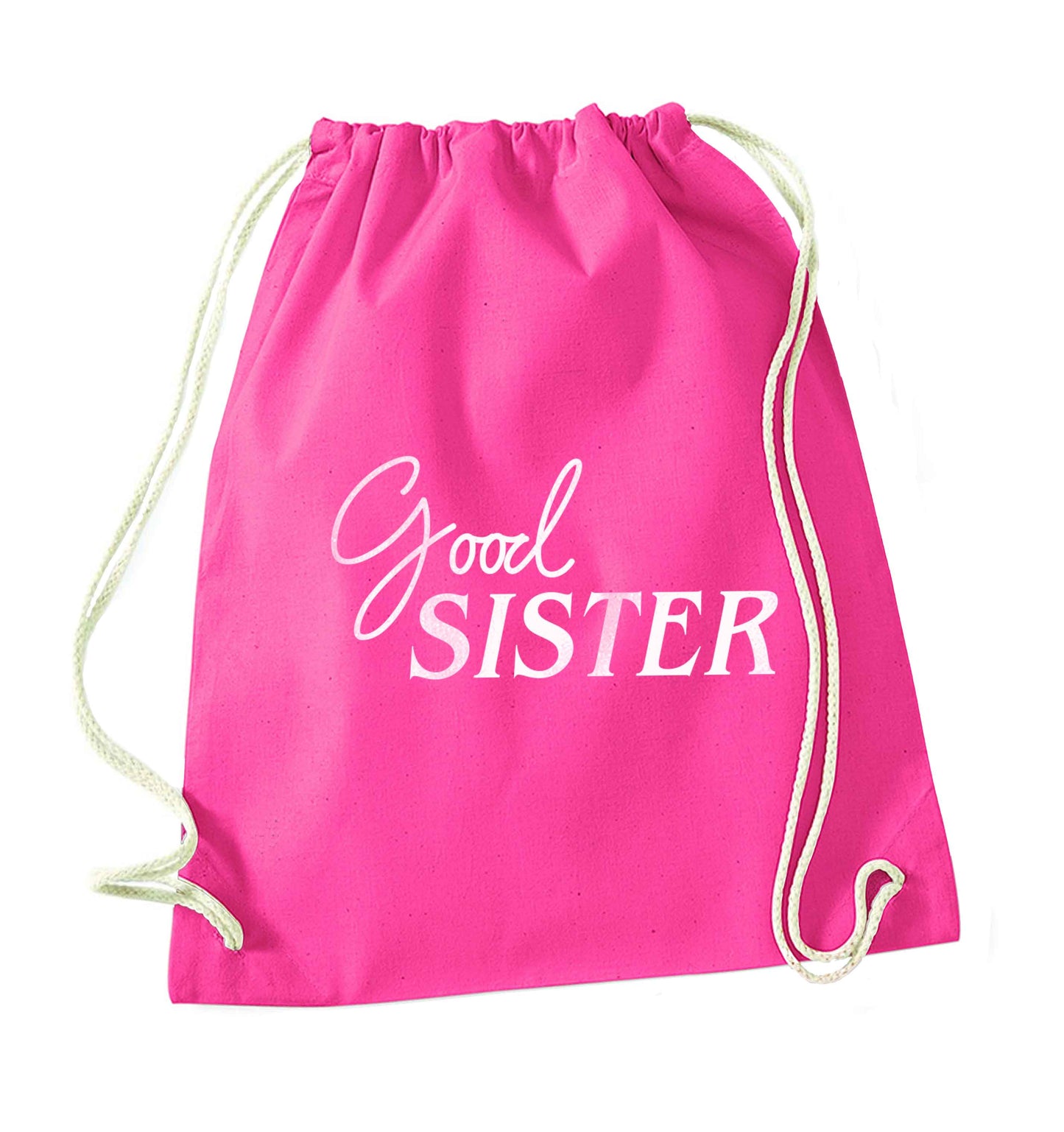 Good sister pink drawstring bag