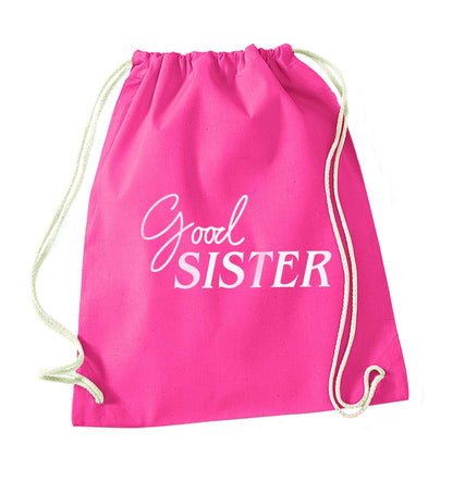 Good sister pink drawstring bag