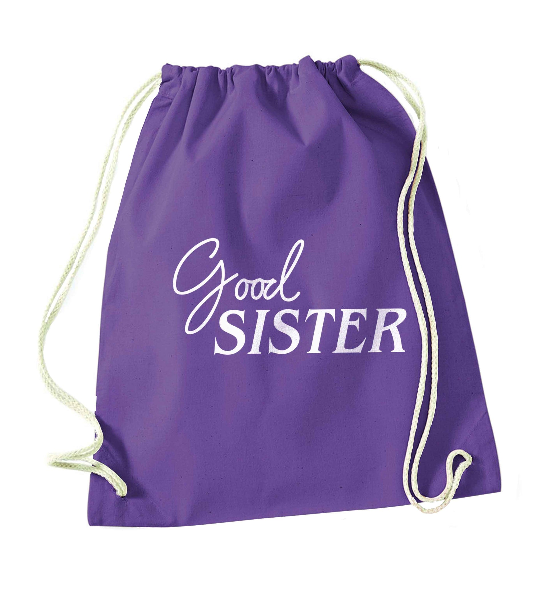 Good sister purple drawstring bag