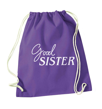 Good sister purple drawstring bag