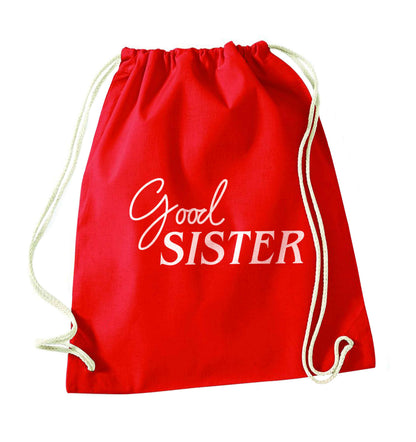 Good sister red drawstring bag 