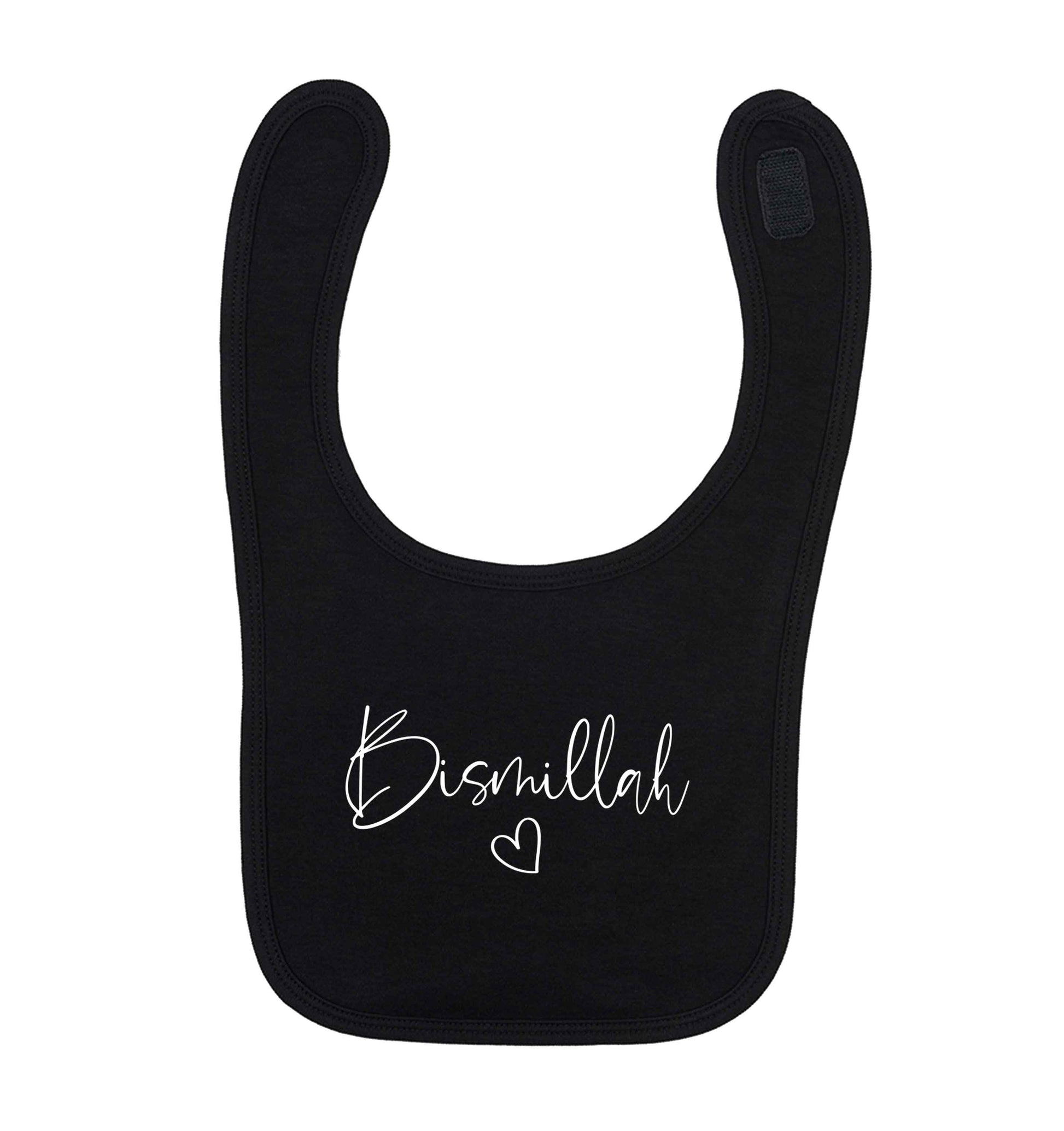 Bismillah black baby bib