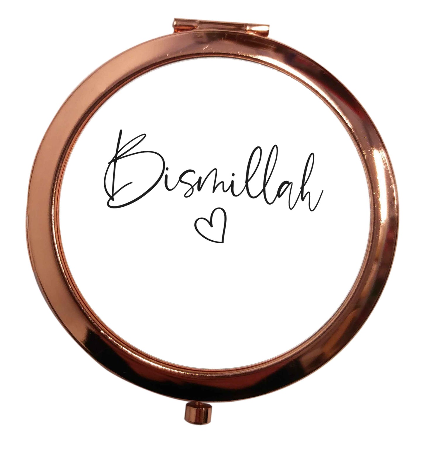 Bismillah rose gold circle pocket mirror