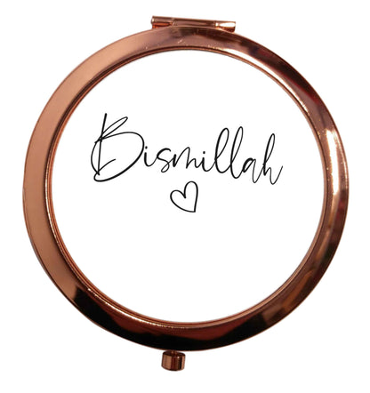 Bismillah rose gold circle pocket mirror