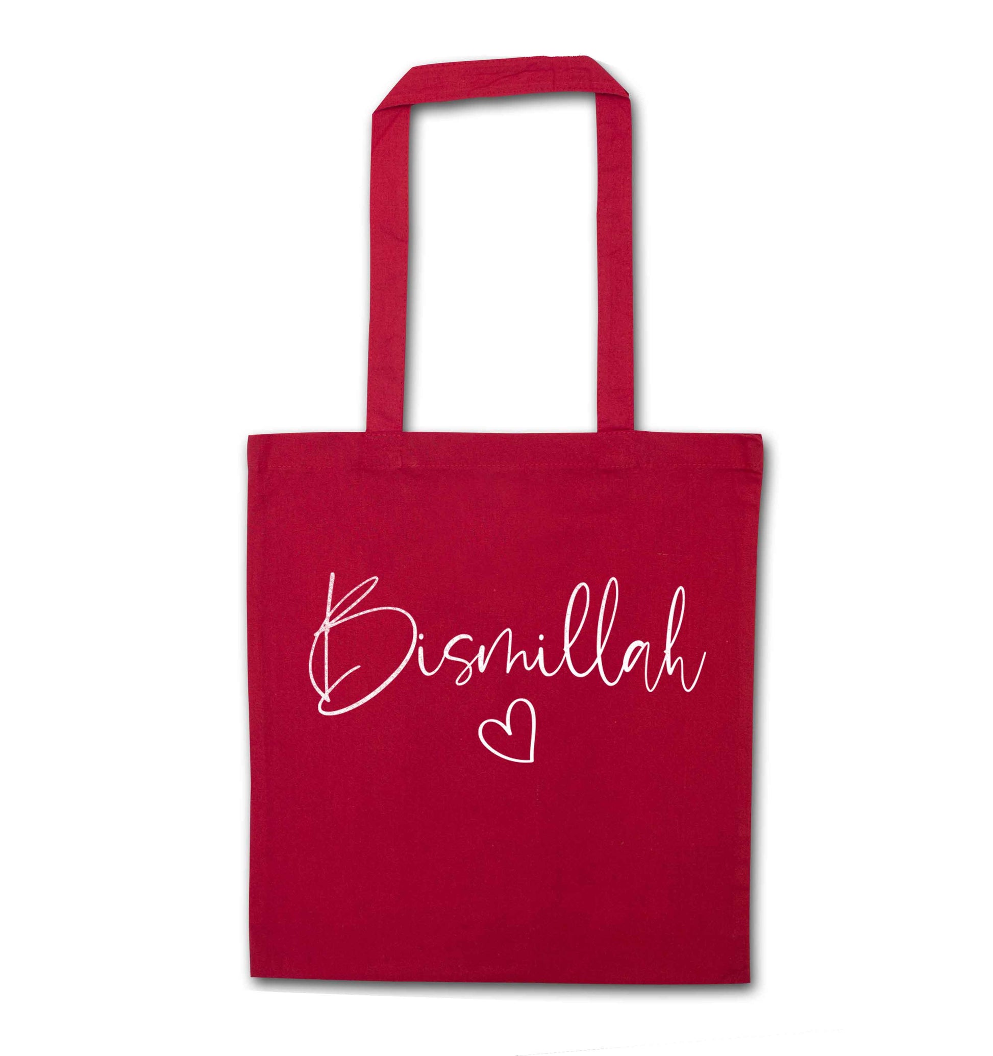 Bismillah red tote bag