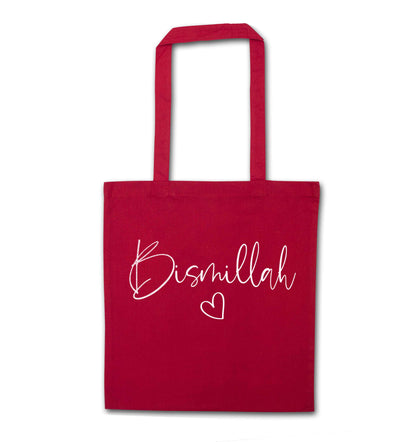 Bismillah red tote bag