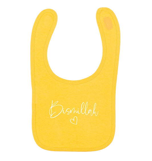 Bismillah yellow baby bib