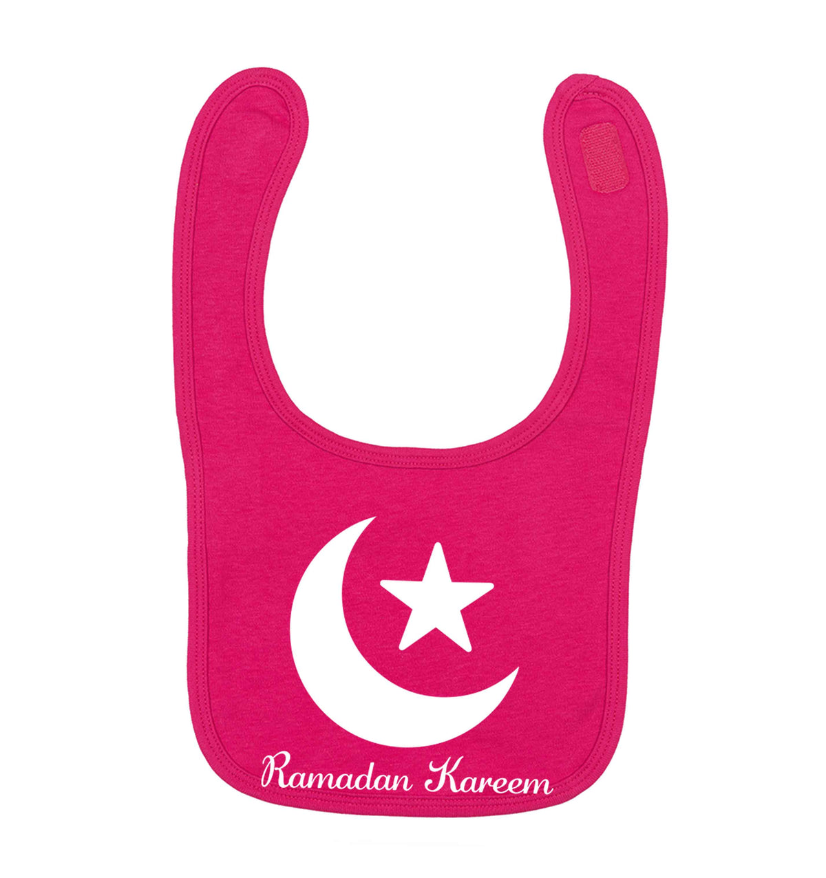 Ramadan kareem dark pink baby bib