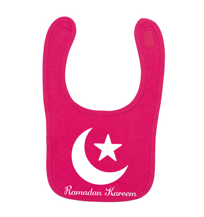 Ramadan kareem dark pink baby bib