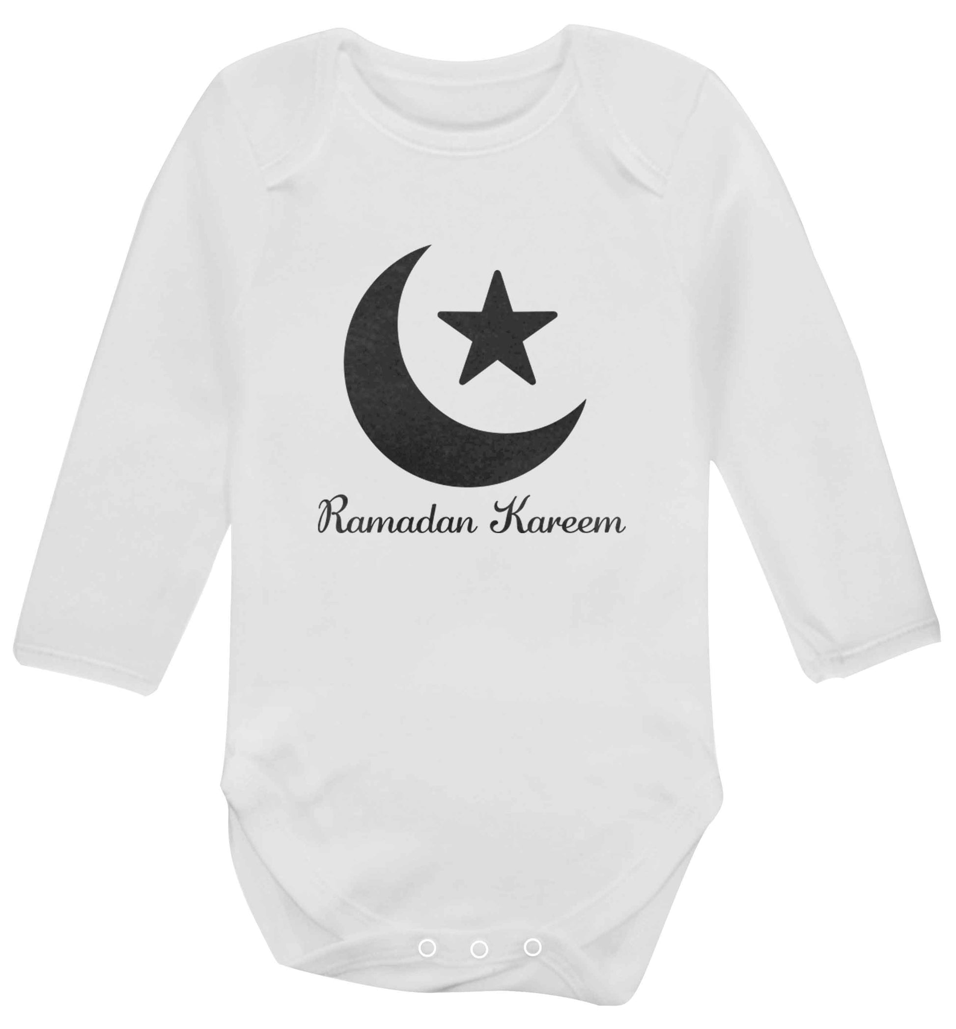 Ramadan kareem baby vest long sleeved white 6-12 months