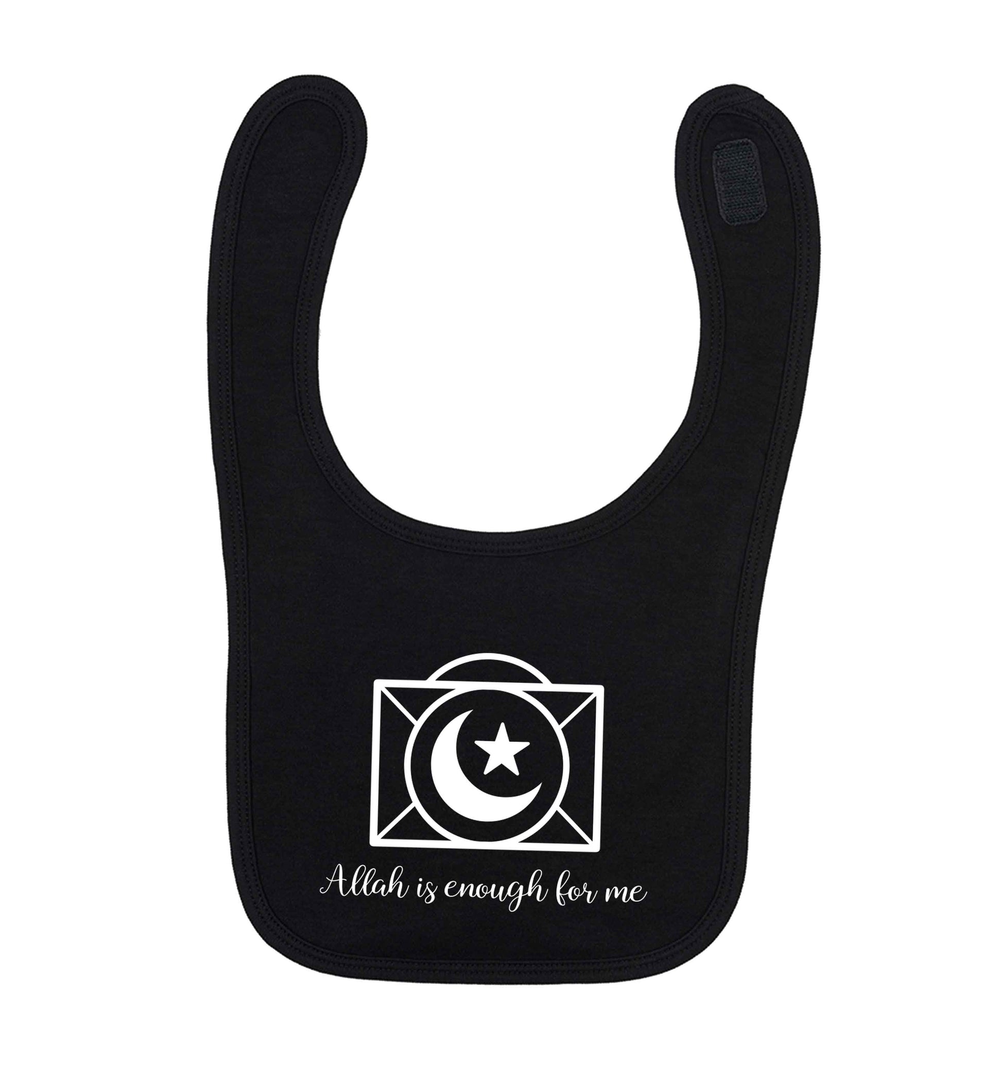 Allah is enough for me black baby bib