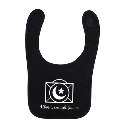 Allah is enough for me black baby bib