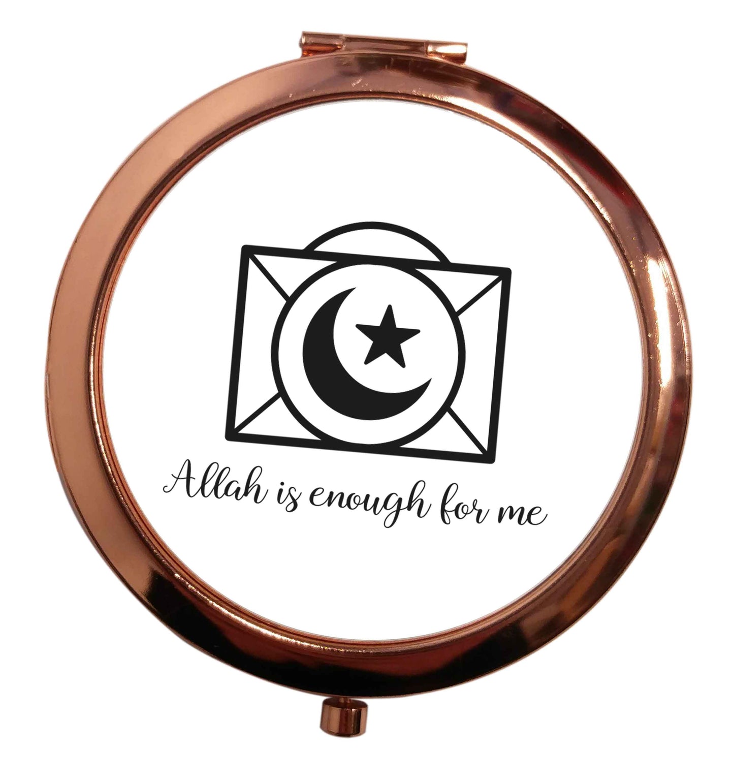 Allah is enough for me rose gold circle pocket mirror