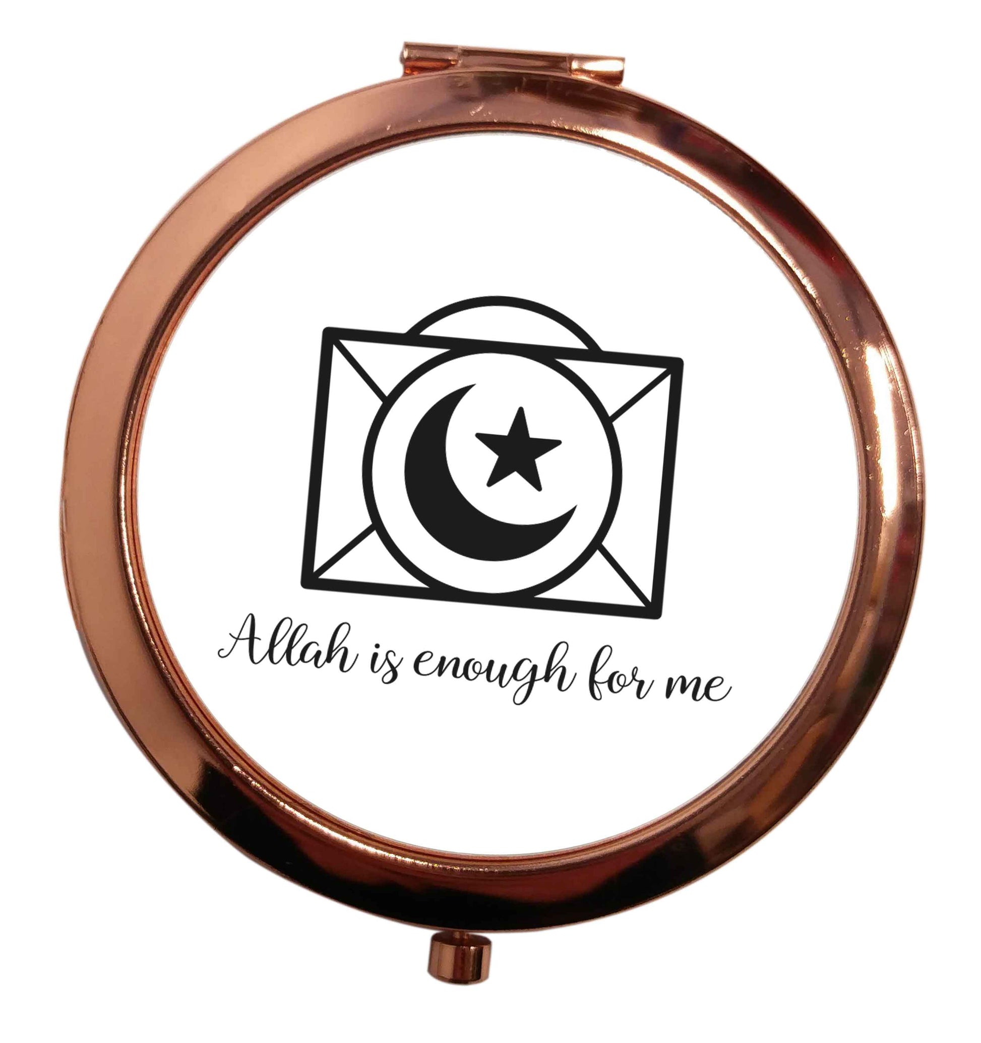 Allah is enough for me rose gold circle pocket mirror