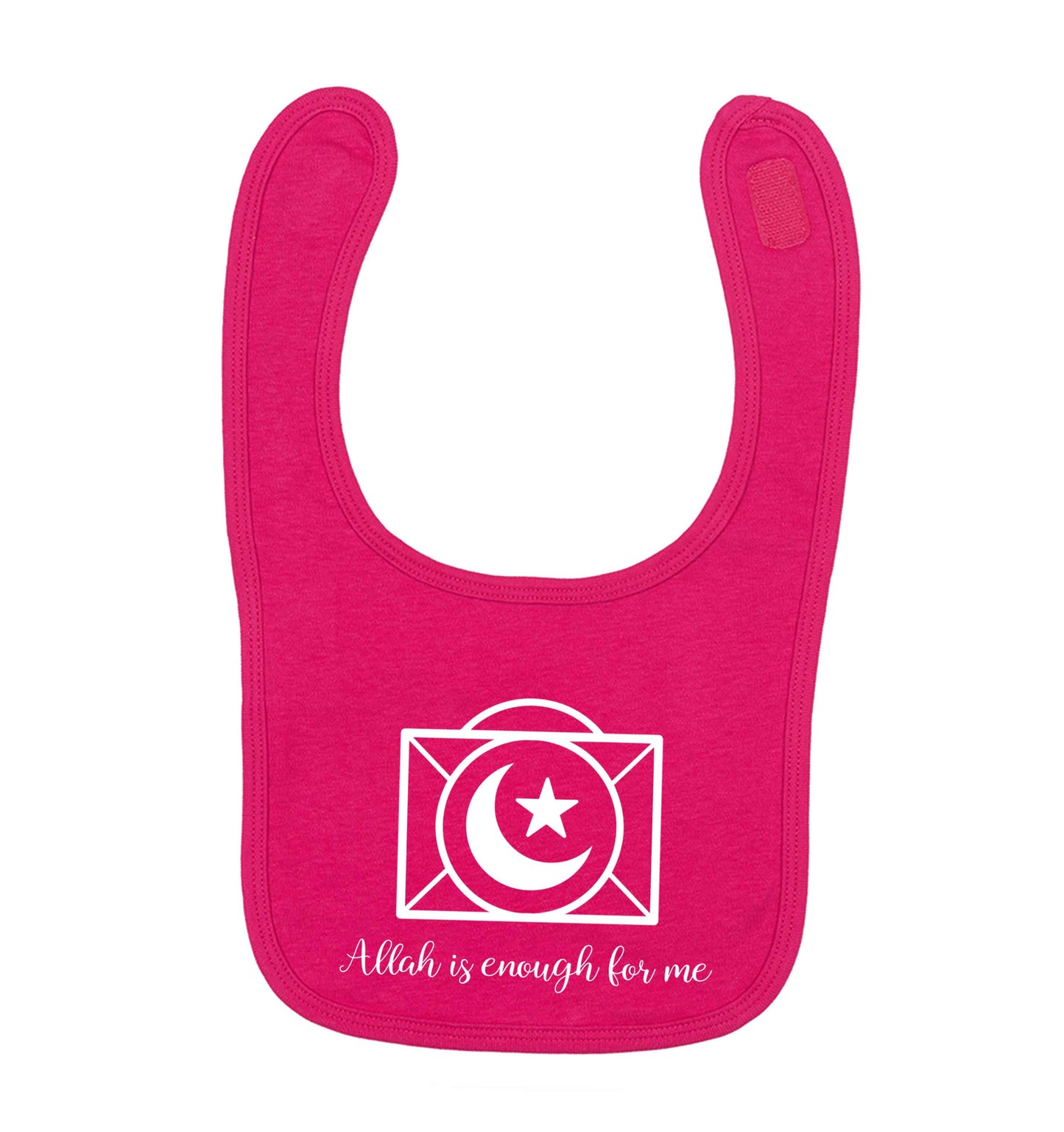 Allah is enough for me dark pink baby bib