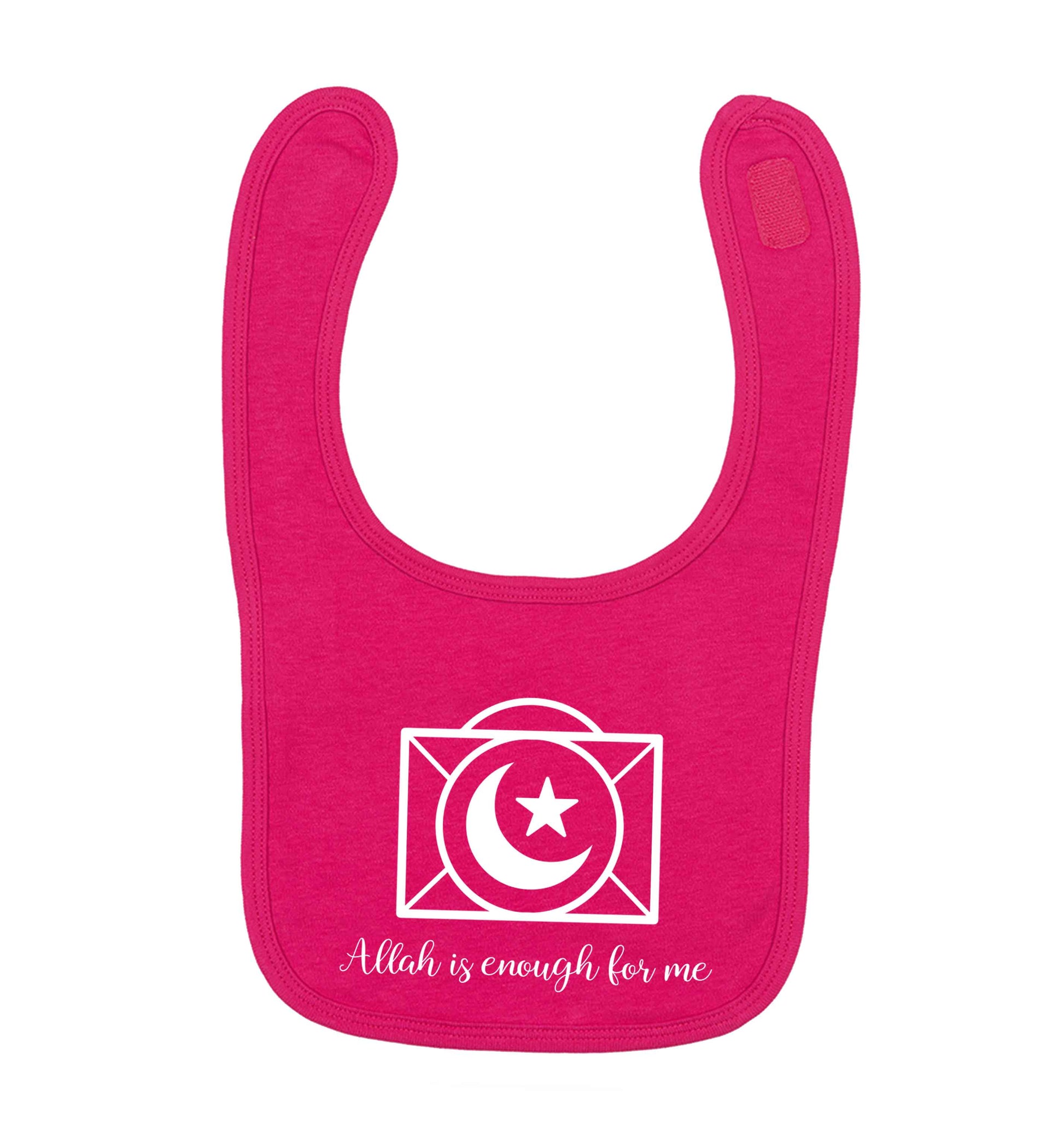 Allah is enough for me dark pink baby bib