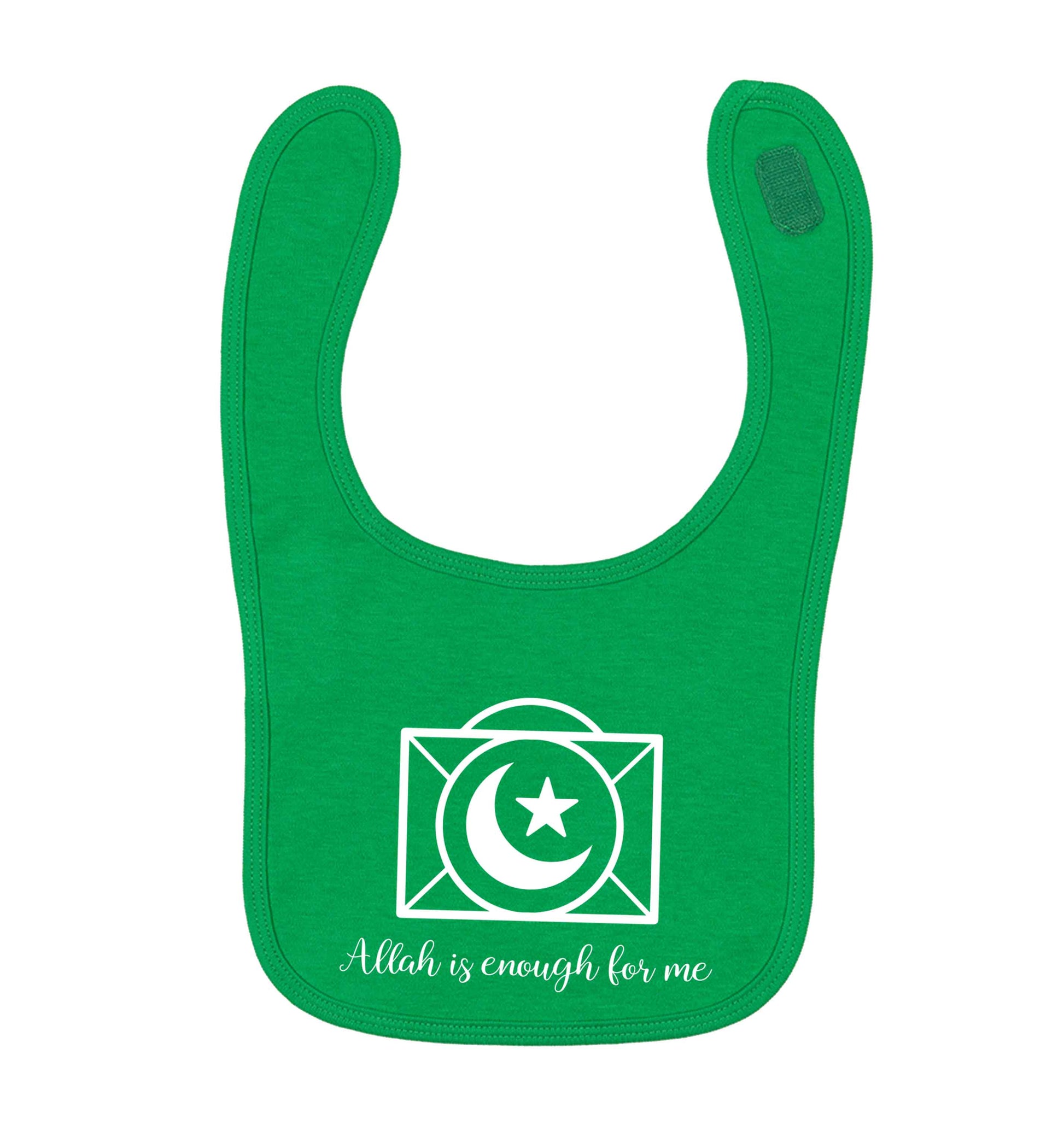Allah is enough for me green baby bib
