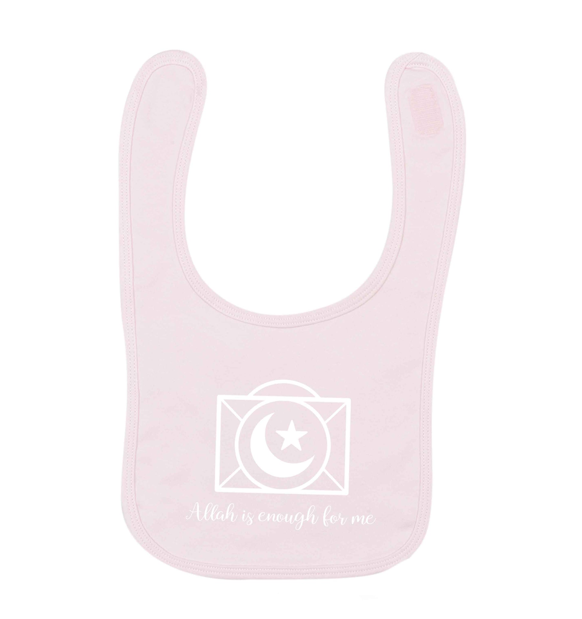 Allah is enough for me pale pink baby bib