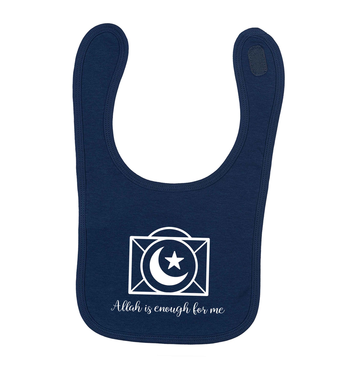 Allah is enough for me navy baby bib