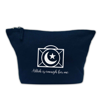 Allah is enough for me navy makeup bag