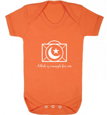 Allah is enough for me baby vest orange 18-24 months