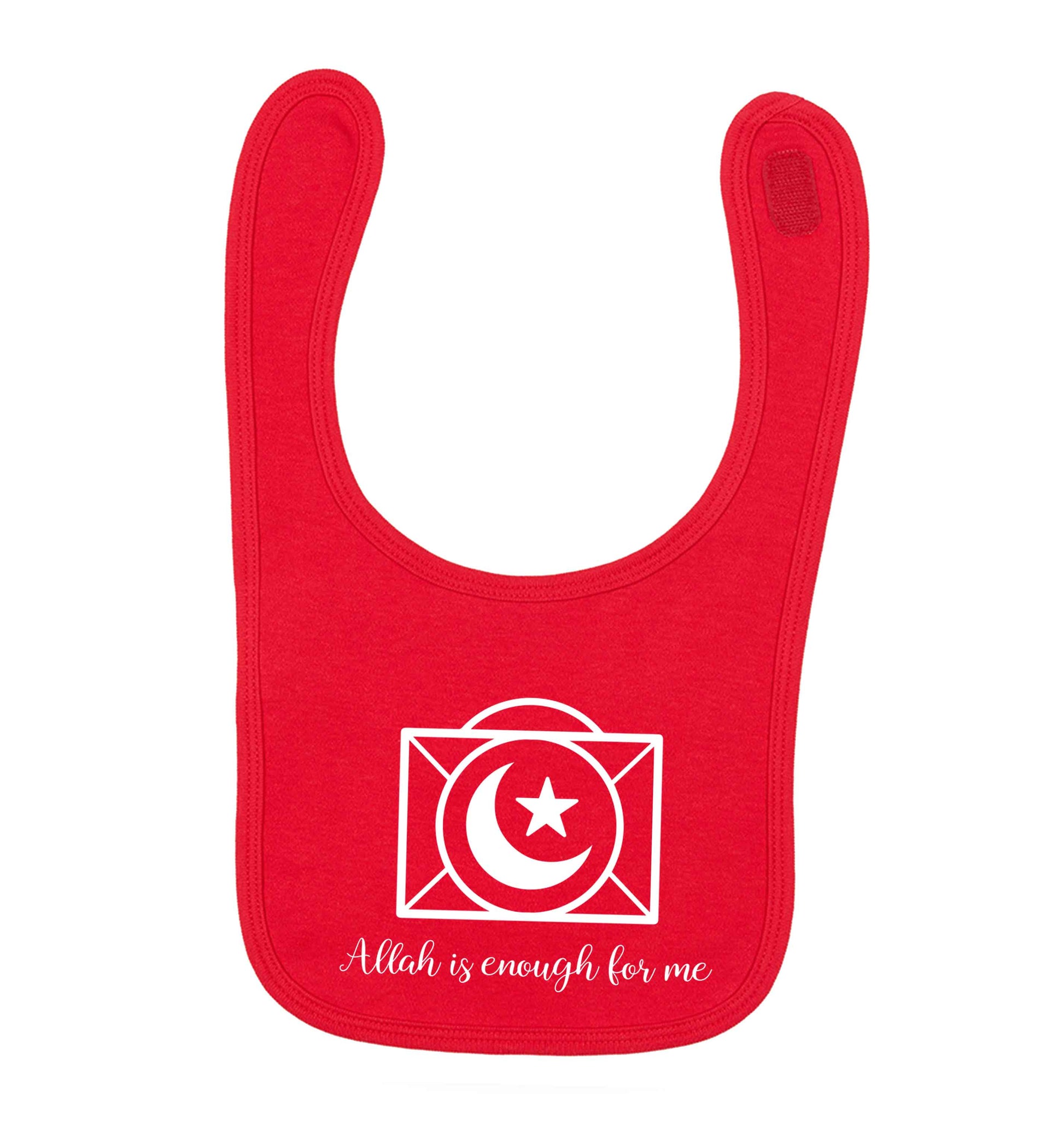 Allah is enough for me red baby bib