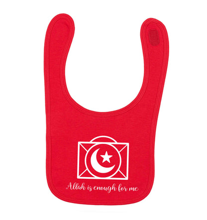 Allah is enough for me red baby bib