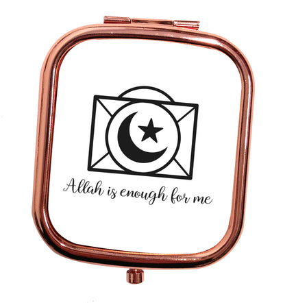 Allah is enough for me rose gold square pocket mirror