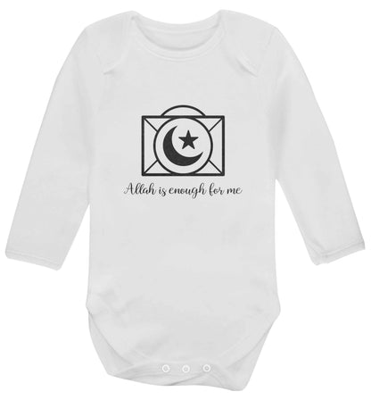 Allah is enough for me baby vest long sleeved white 6-12 months