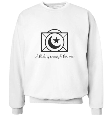 Allah is enough for me adult's unisex white sweater 2XL