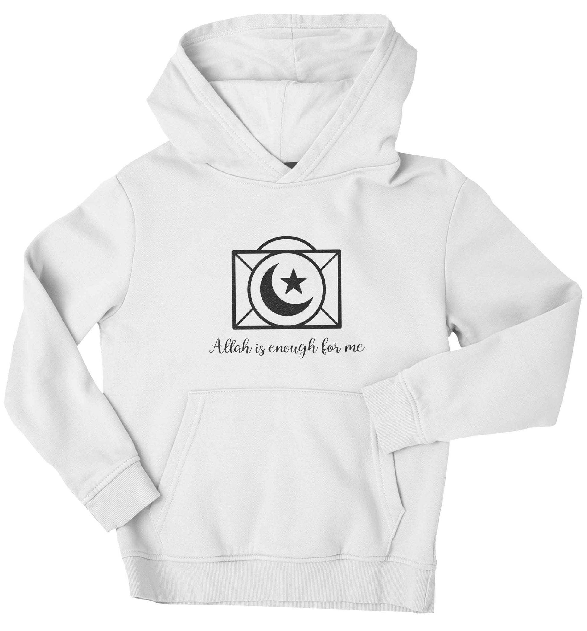 Allah is enough for me children's white hoodie 12-13 Years