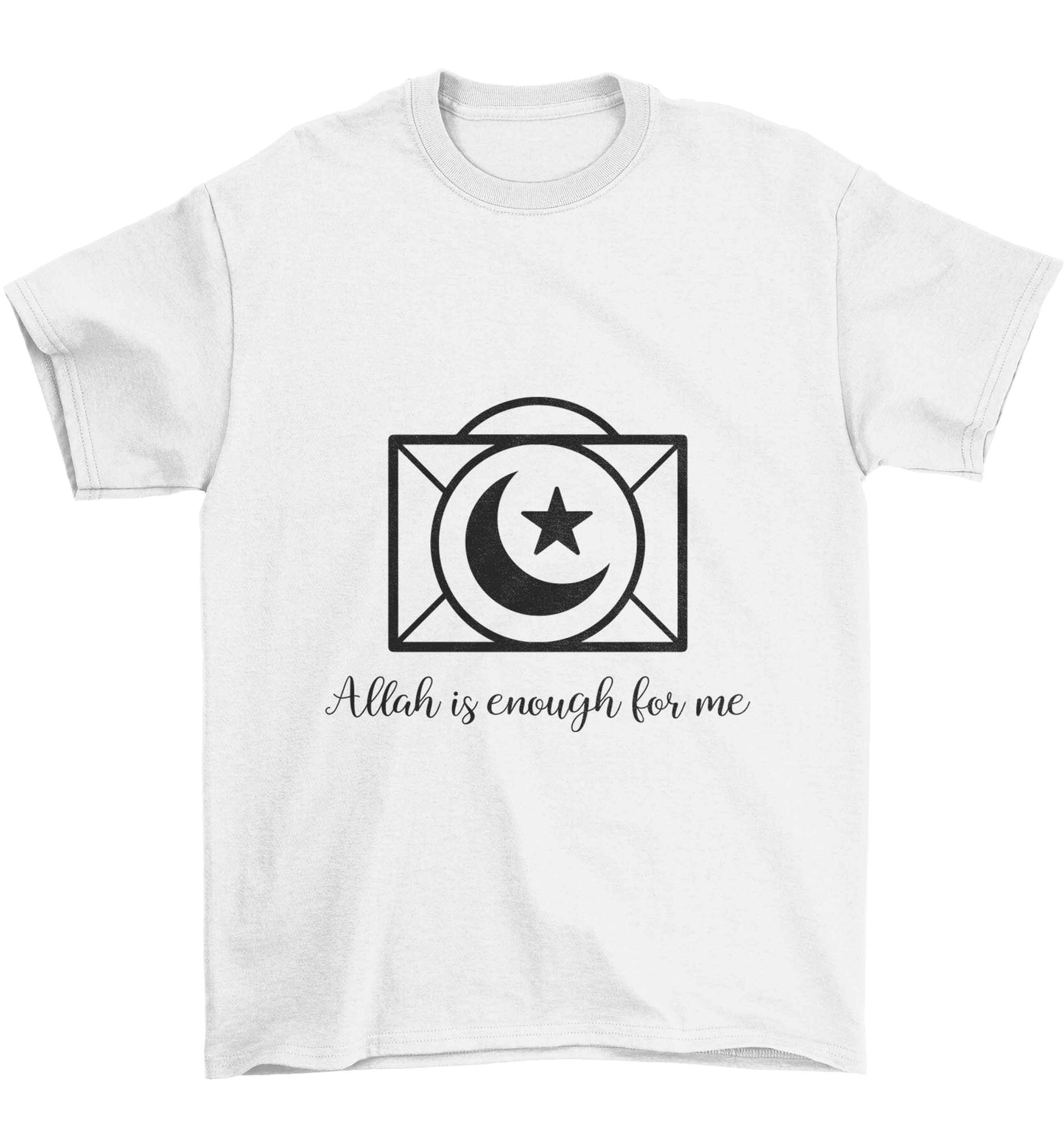 Allah is enough for me Children's white Tshirt 12-13 Years