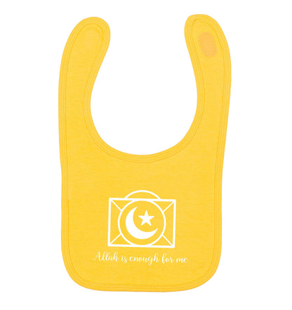 Allah is enough for me yellow baby bib