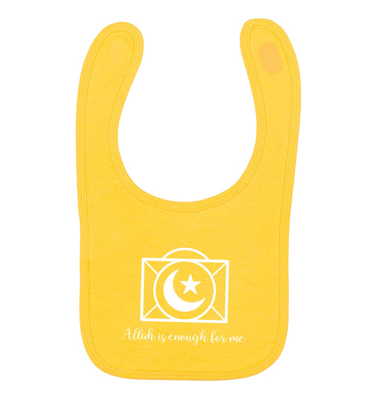 Allah is enough for me yellow baby bib