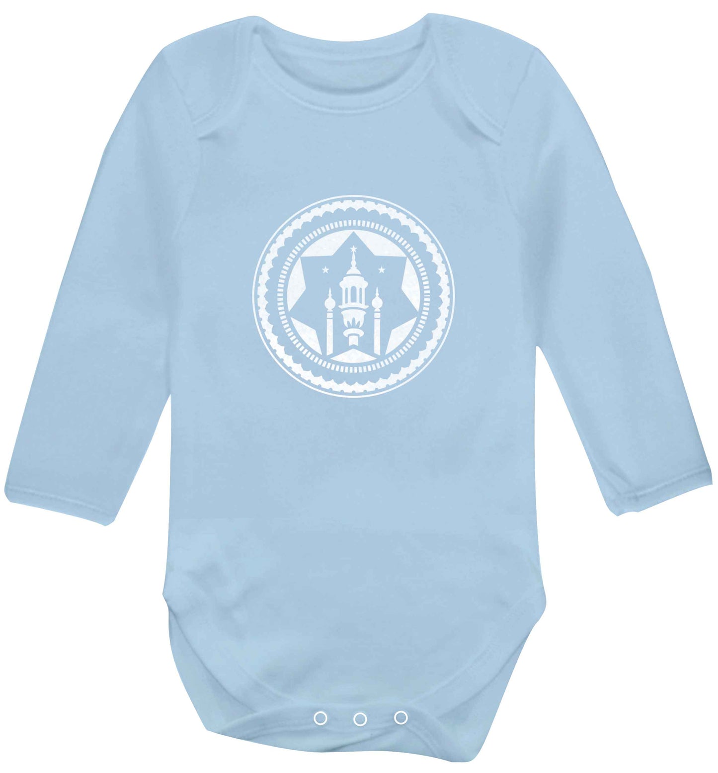 mosque baby vest long sleeved pale blue 6-12 months