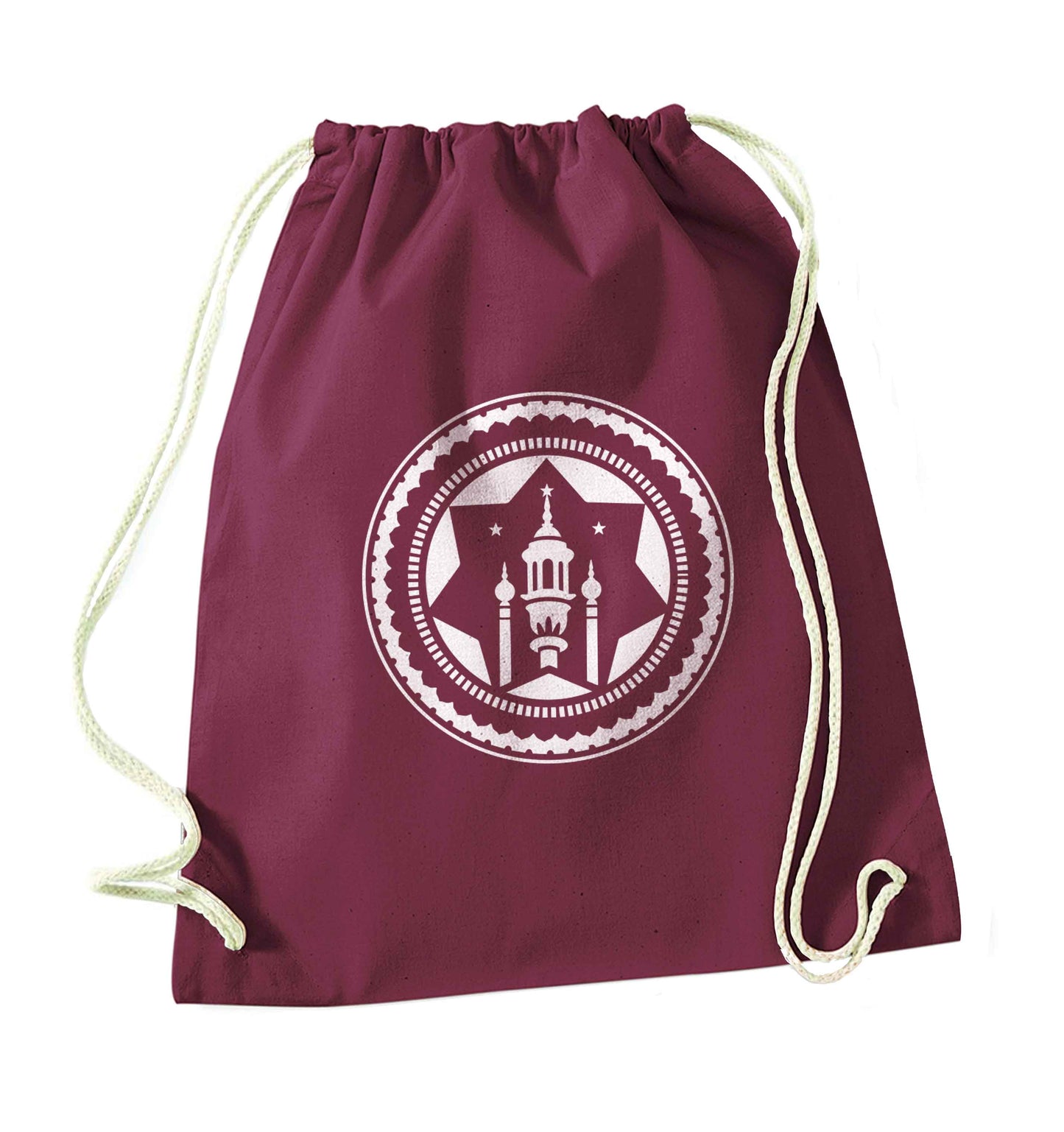mosque maroon drawstring bag