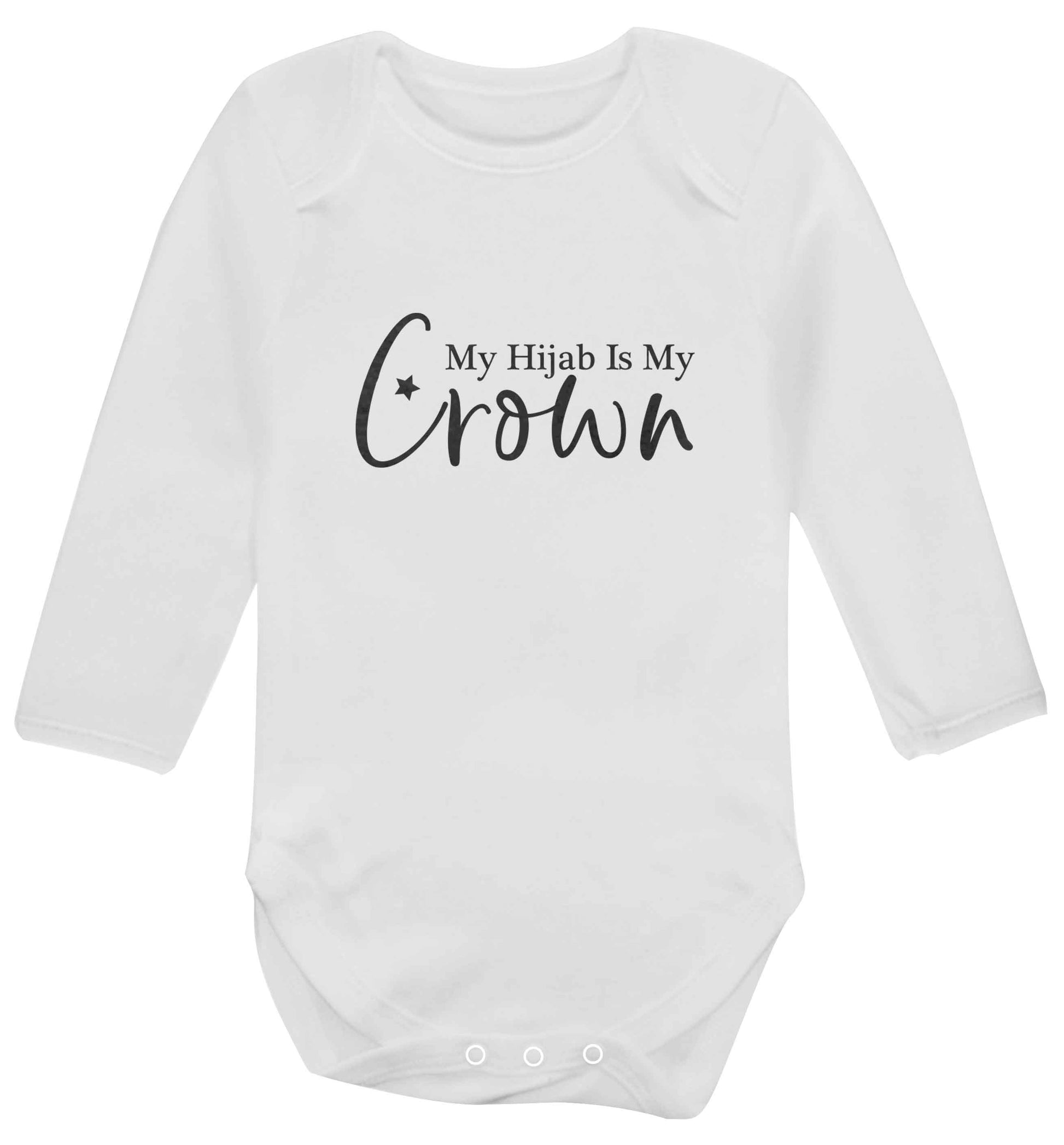 My hijab is my crown baby vest long sleeved white 6-12 months