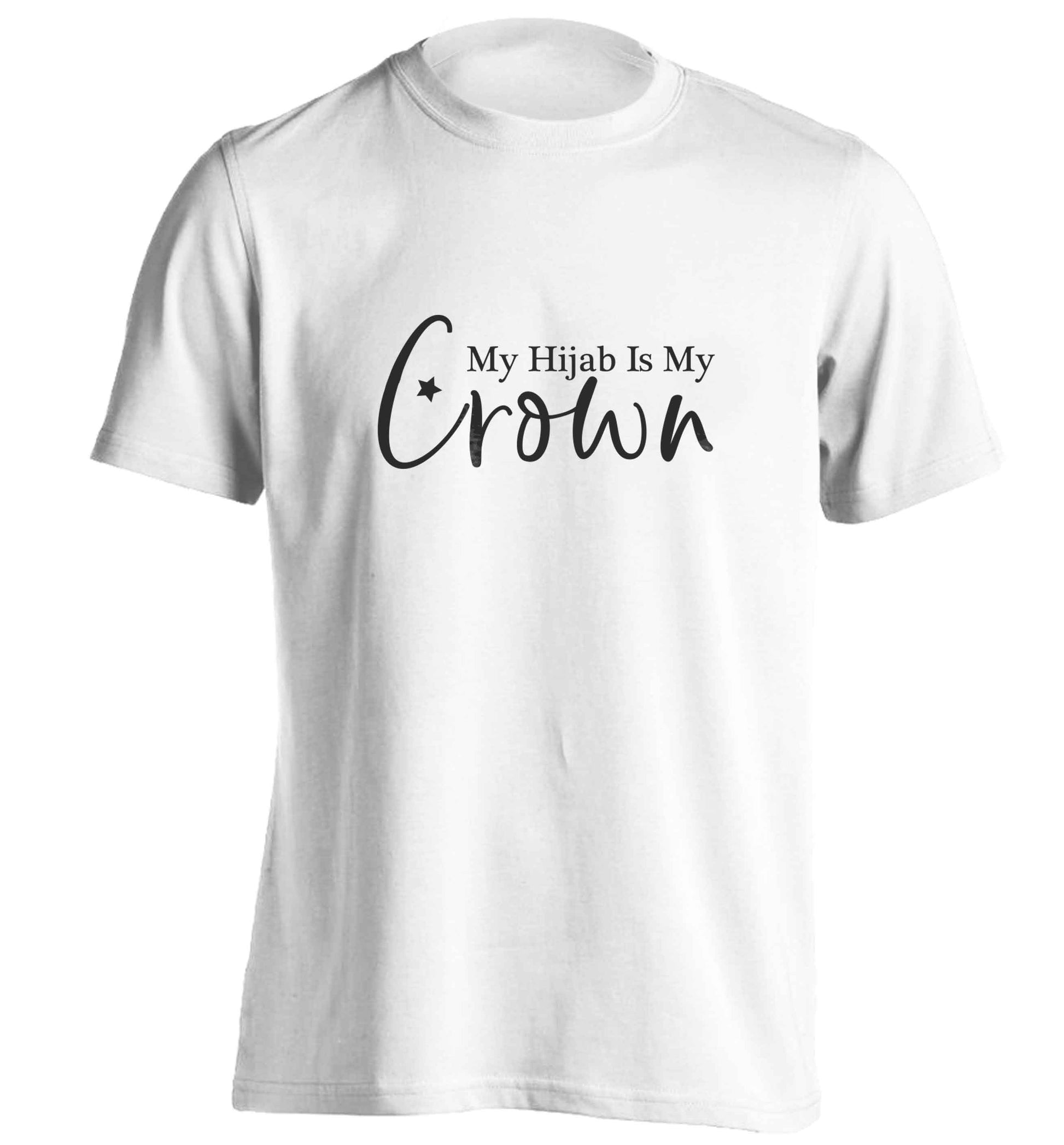 My hijab is my crown adults unisex white Tshirt 2XL