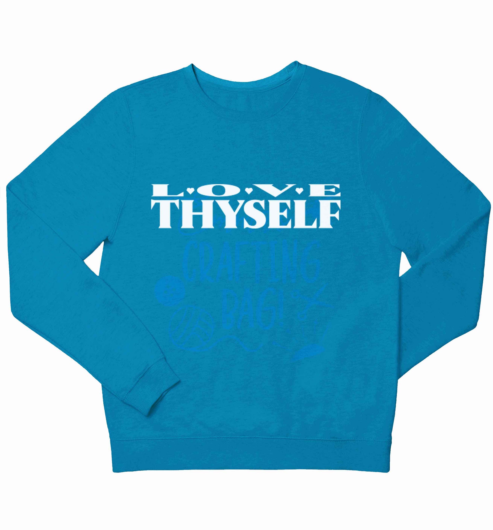 Love thyself children's blue sweater 12-13 Years