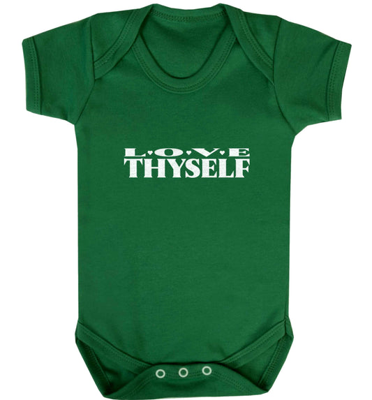 Love thyself baby vest green 18-24 months