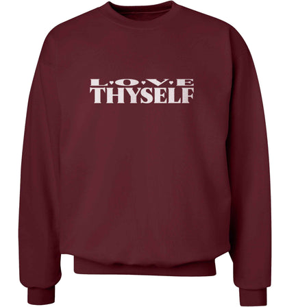 Love thyself adult's unisex maroon sweater 2XL