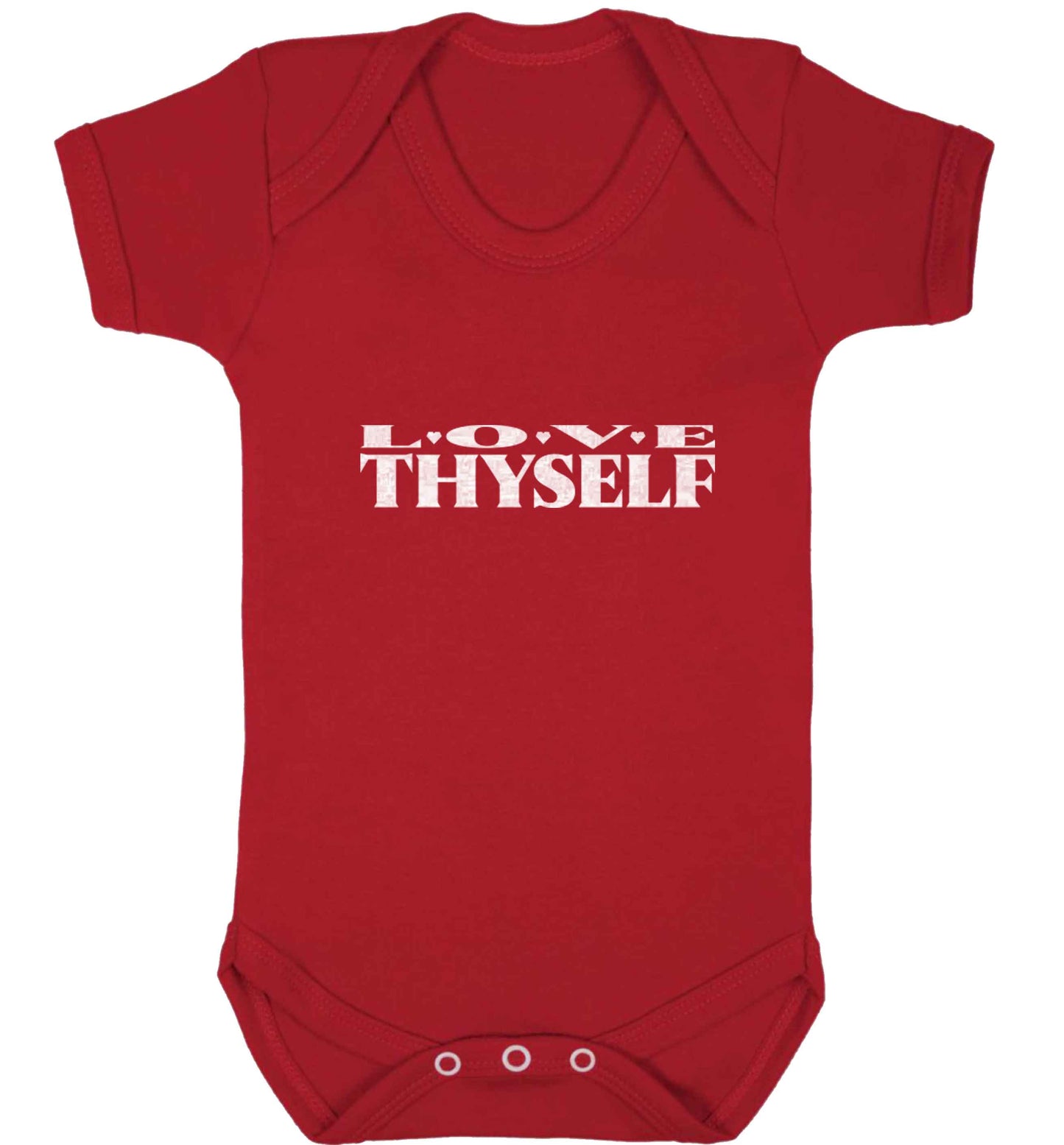 Love thyself baby vest red 18-24 months