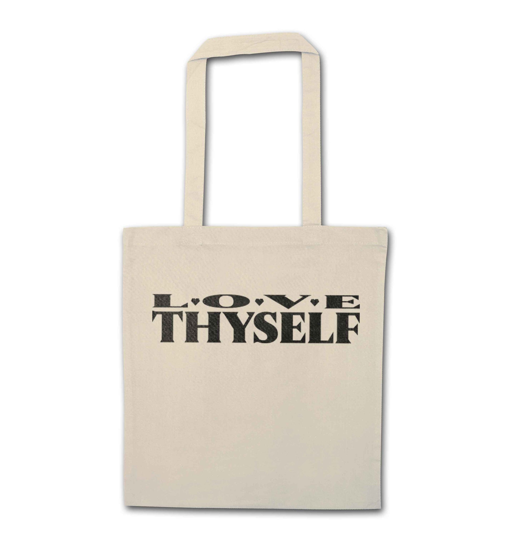 Love thyself natural tote bag