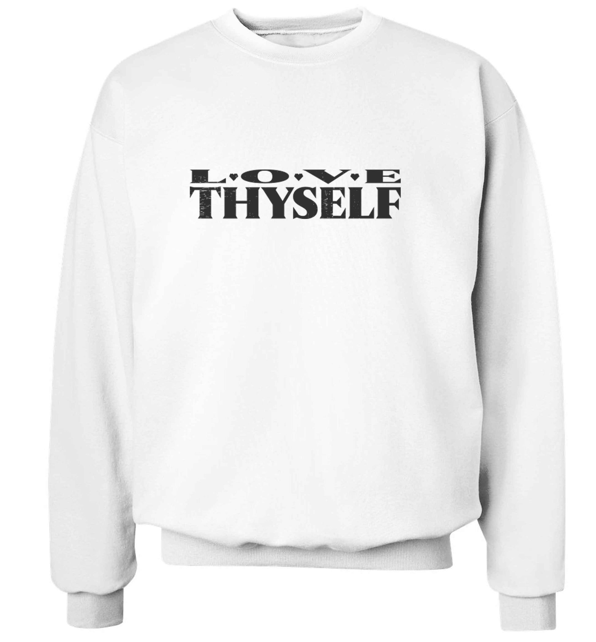 Love thyself adult's unisex white sweater 2XL