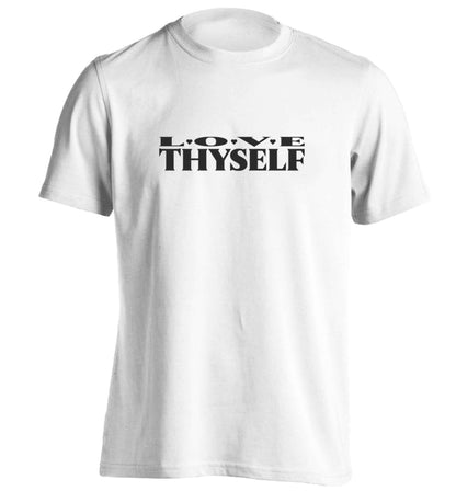 Love thyself adults unisex white Tshirt 2XL