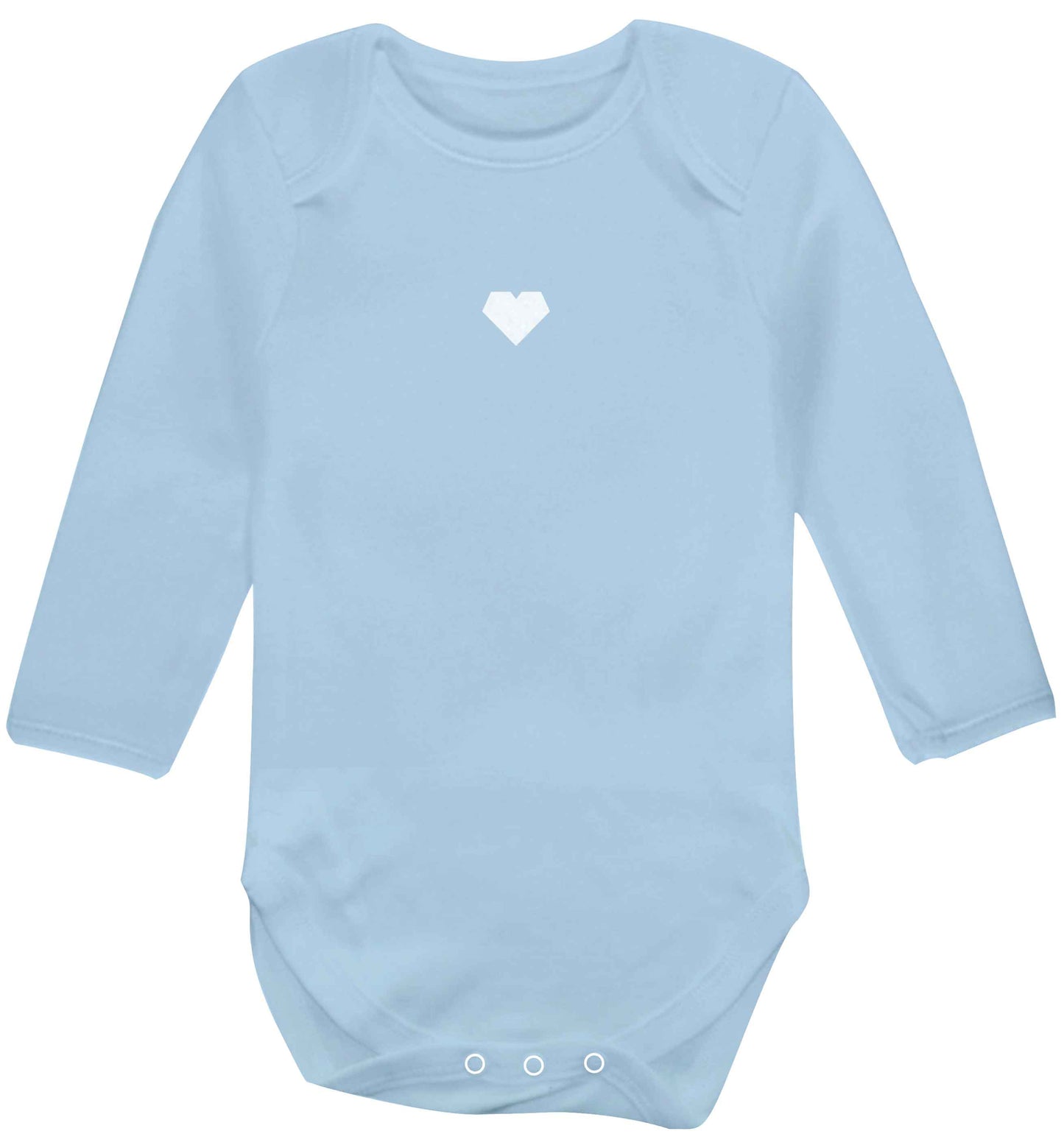 Tiny heart baby vest long sleeved pale blue 6-12 months