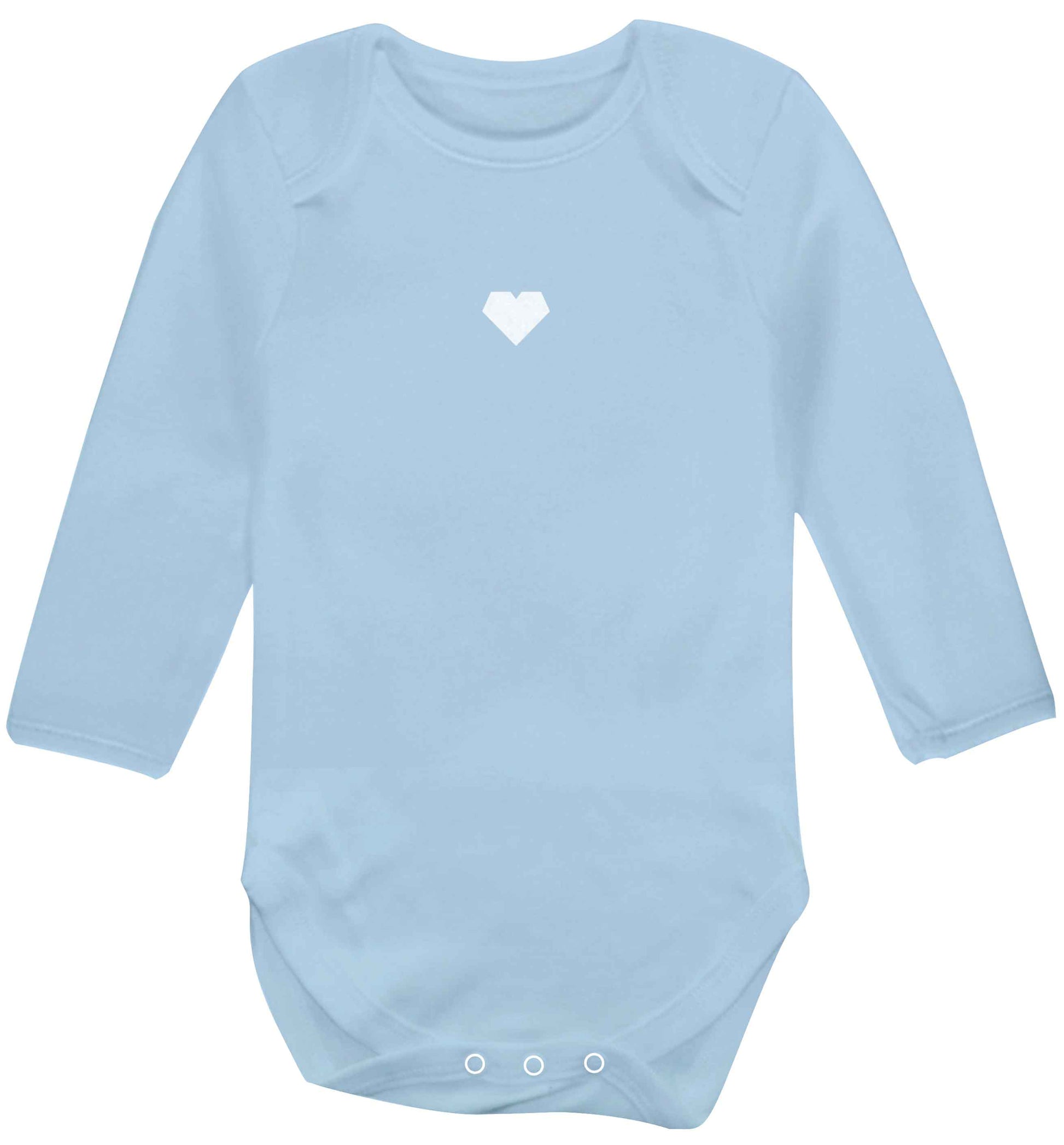 Tiny heart baby vest long sleeved pale blue 6-12 months