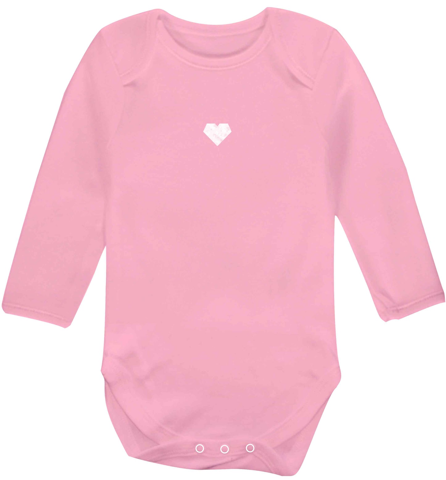 Tiny heart baby vest long sleeved pale pink 6-12 months