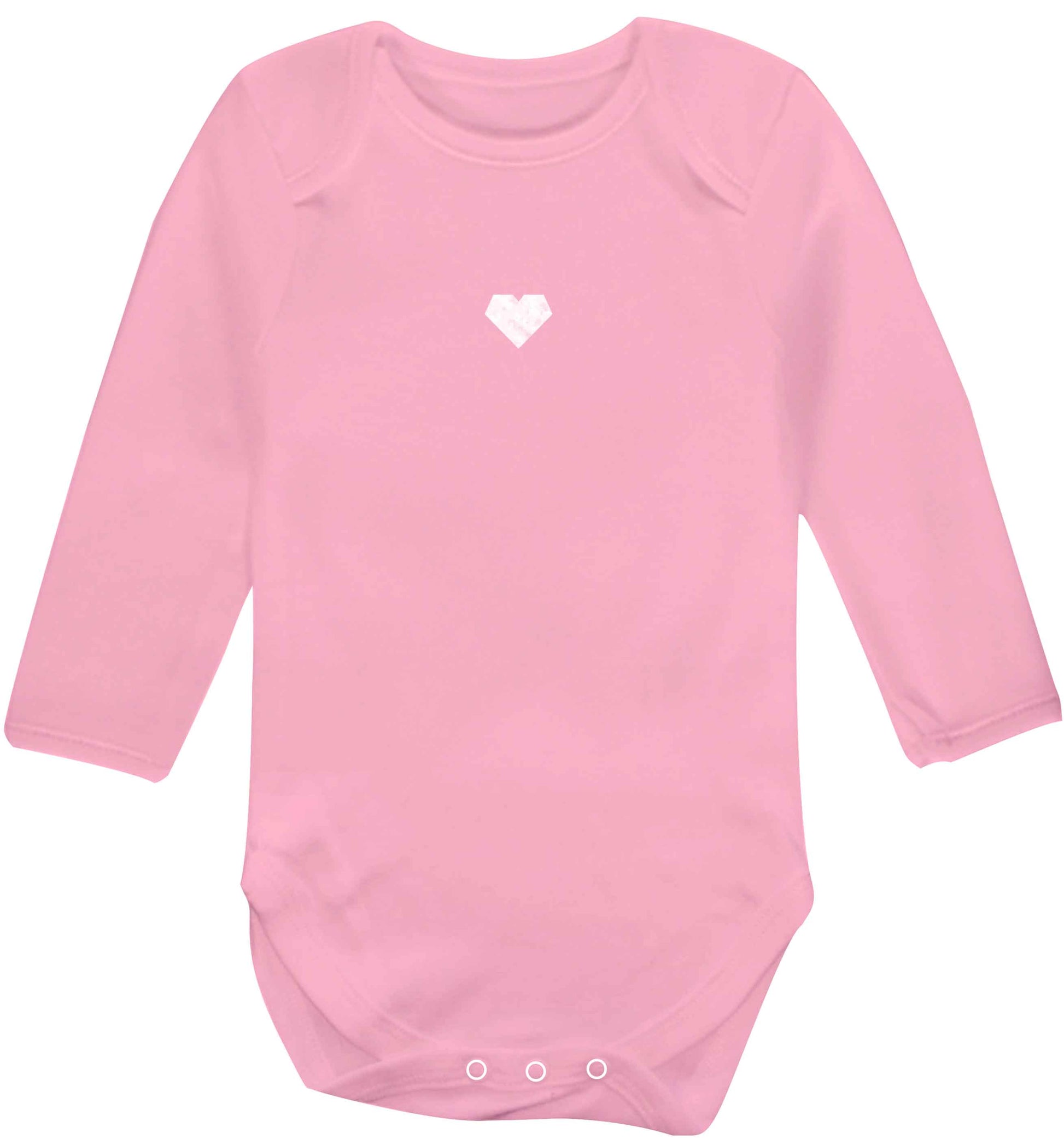 Tiny heart baby vest long sleeved pale pink 6-12 months